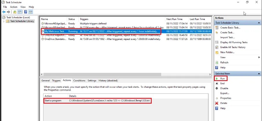 Confirming Scheduled Task Created in Task Schedular