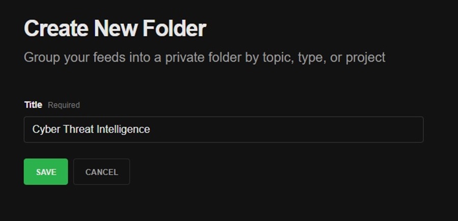 Creating a New Folder in Feedly