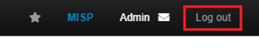 MISP Log Out Button