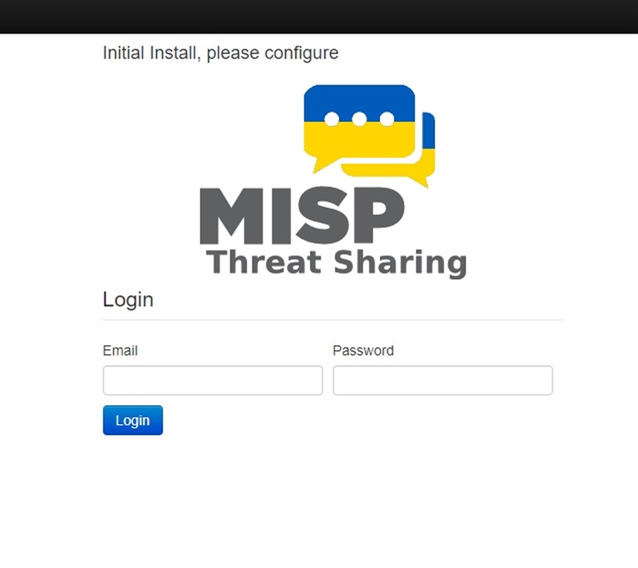 MISP Welcome Screen