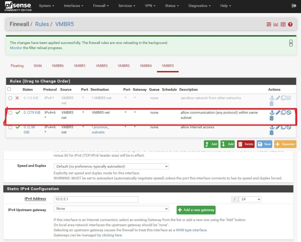 pfSense Malware Analysis Subnet Firewall Rules