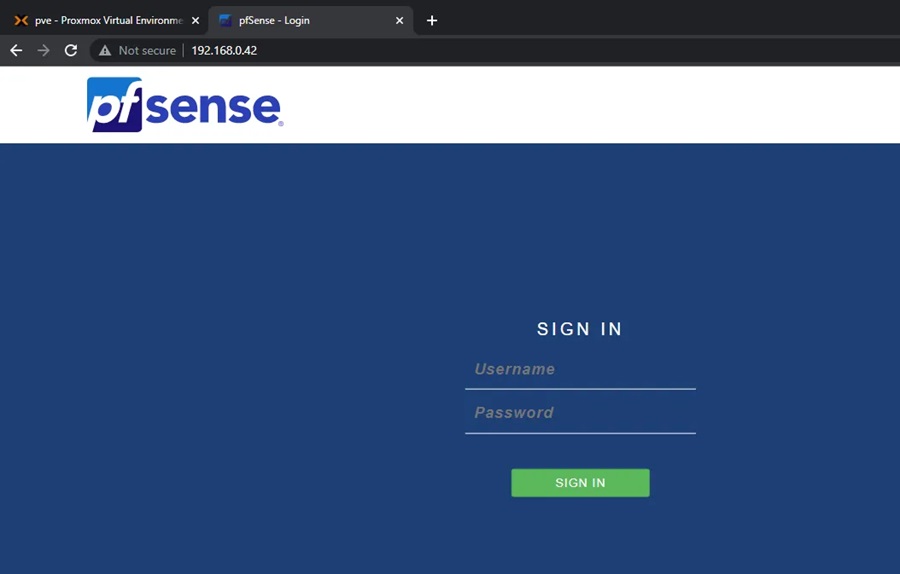 pfSense Login Screen