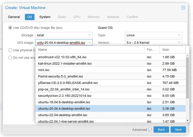 Selecting ISO to Install Ubuntu on Defender Machine