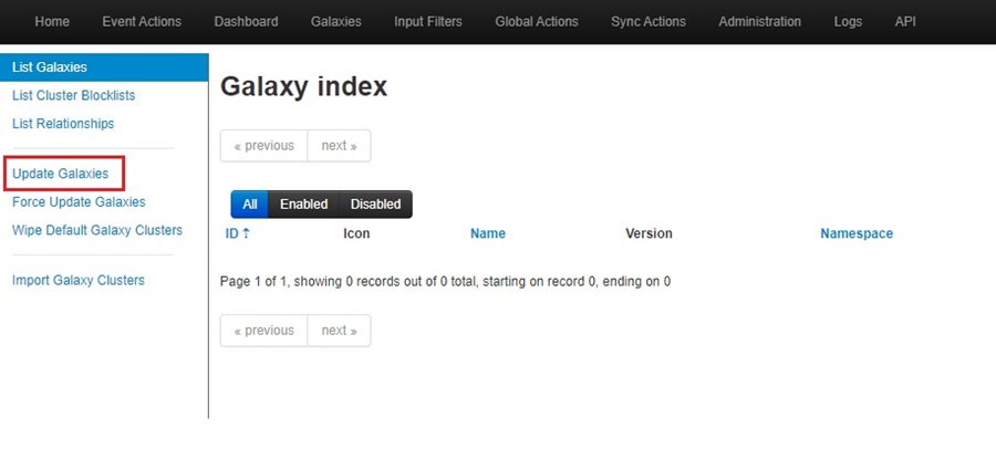 Updating MISP Galaxies