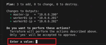 Confirming Terraform Apply Command