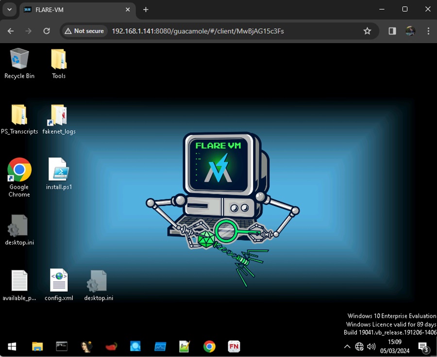 FLARE-VM Desktop in Apache Guacamole