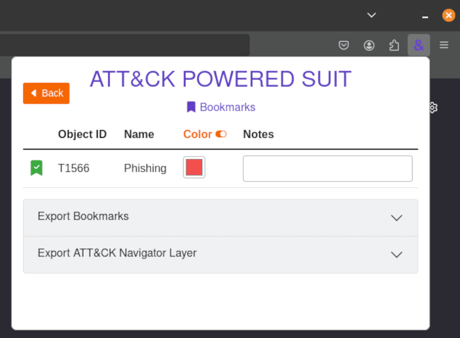 ATT&CK Powered Suit Bookmark Menu