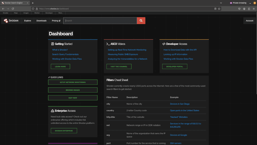 Shodan Dashboard