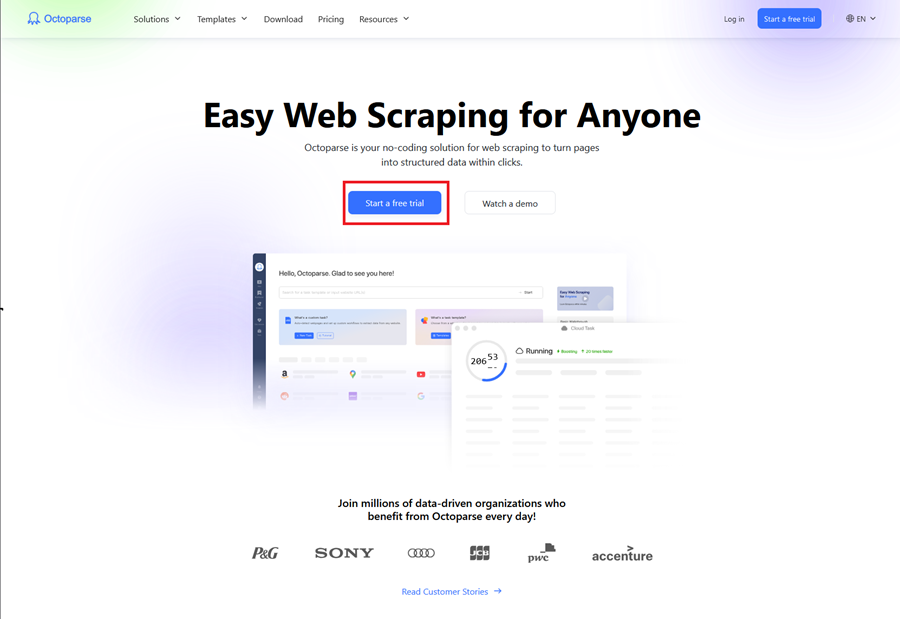 Octoparse Homepage