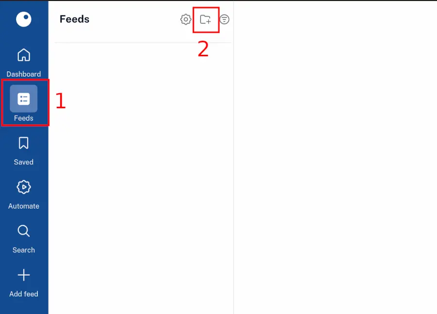 Inoreader Feeds and Folder Buttons