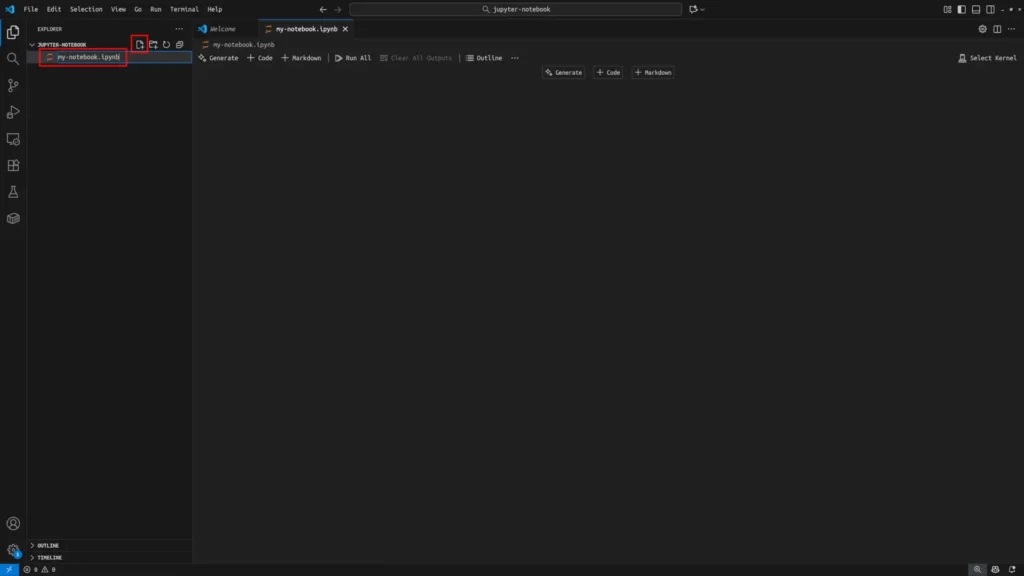 Creating a Jupyter Notebook in VSCode