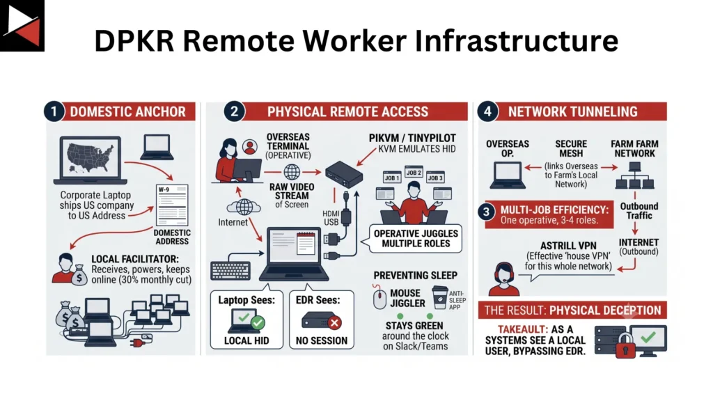 How to Detect North Korean Remote Workers Hiding Inside Your Company DPKR Remote Worker Infrastructure